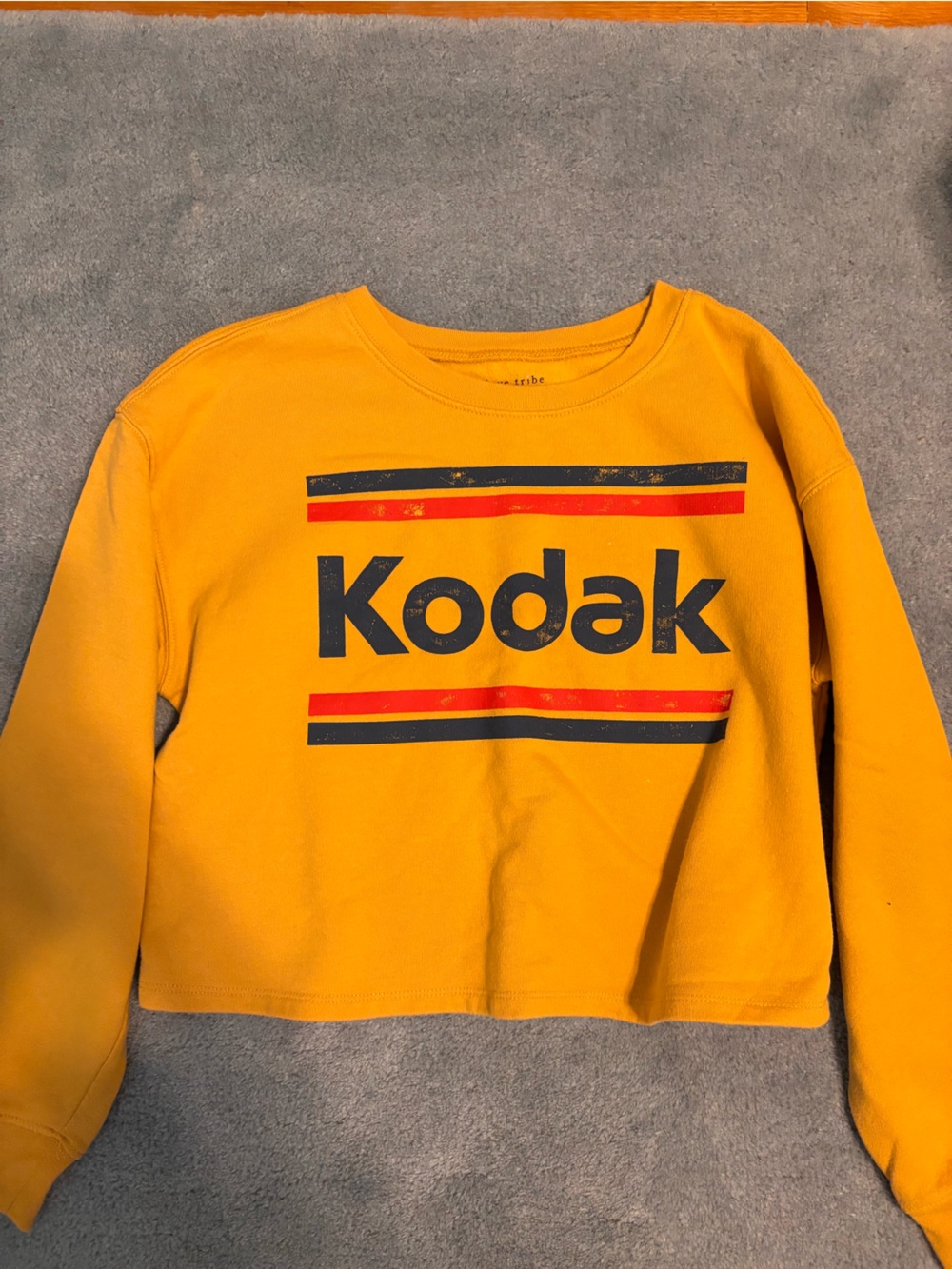 Kodak Yellow Logo Sweatshirt - Cozy Crewneck Top